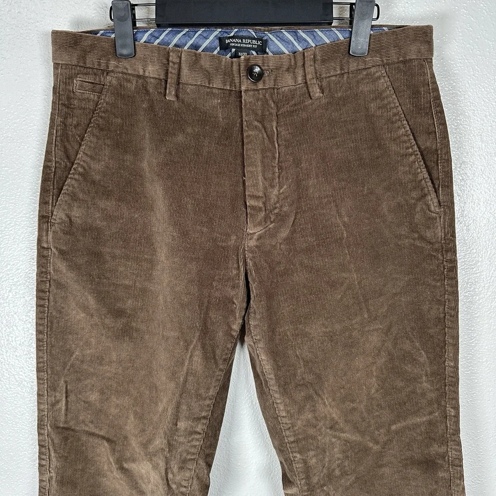 Banana Republic Vintage Straight Fit Corduroy Pants Men's 32x30 Waniscot Brown